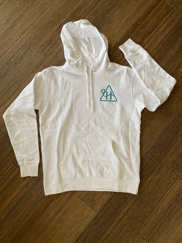 Women’s White Embroidered Hoodie